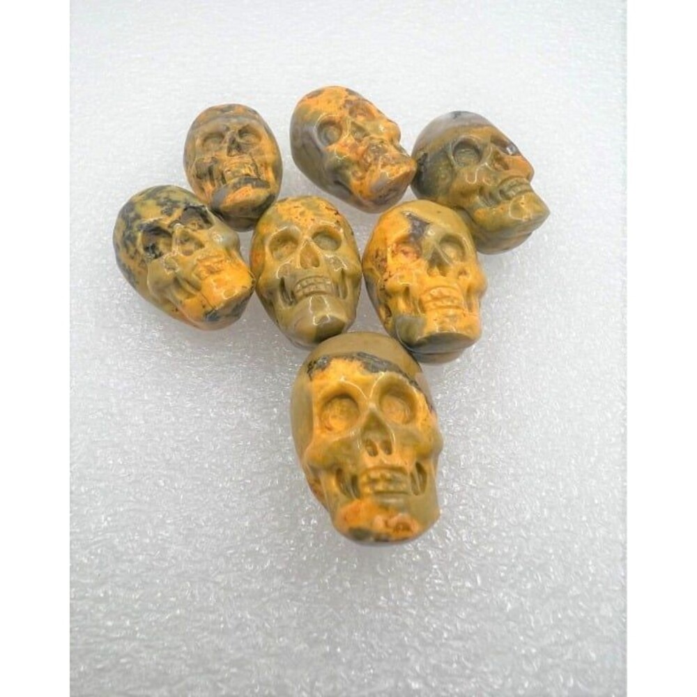 Nice Quality Bumblebee Jasper Skull Carvings - Random Pick - Qty 1